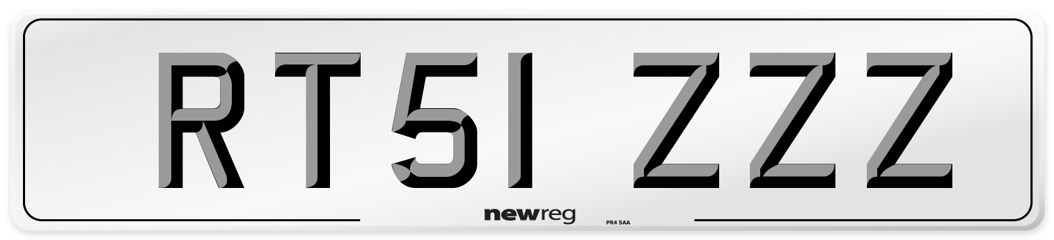 RT51 ZZZ Number Plate from New Reg